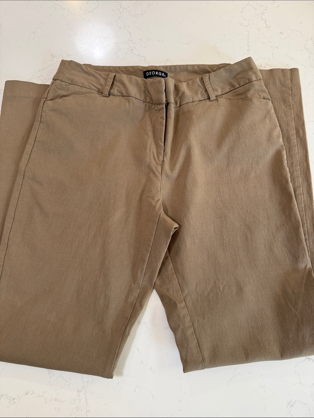George Straight-Leg Jeans in Tan Beige
